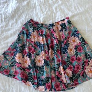 Hell Bunny Nostalgic Awe A-Line Skirt in Tropical